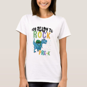 Tillbaka till skolan Jag är redo att rocka Pre-K D T Shirt
