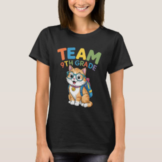 Tillbaka till skolan katt t-shirts lag 9:e klass p