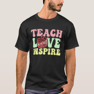 Tillbaka till skolan lär kärlek inspirera retro lä t shirt