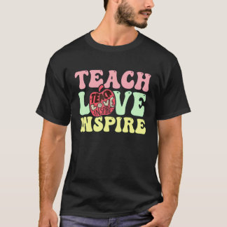 Tillbaka till skolan lär kärlek inspirera retro lä t shirt