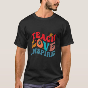 Tillbaka till skolan Lär kärlek Inspirera Retro lä T Shirt