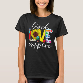 Tillbaka till skolan lär kärlek inspirera retro lä t shirt