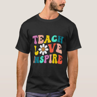 Tillbaka till skolan Lär ut kärlek Inspirera Retro T Shirt