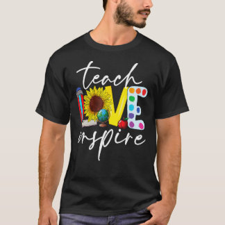 Tillbaka till skolan lär ut kärlek inspirerar retr t shirt