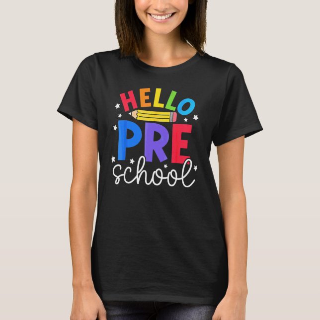 Tillbaka Till Skolan Lärare Barn Barn Hälsning För T Shirt (Framsida)