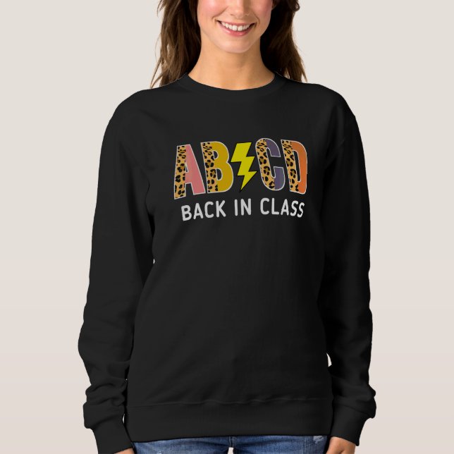 Tillbaka till skolan lärare elever Leopard Abcd Ti T Shirt (Framsida)