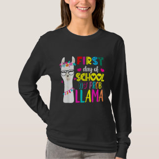 Tillbaka Till Skolan Lärare Inget Prob Llama T Shirt