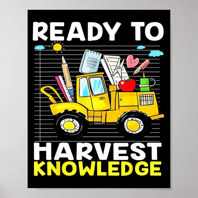 Tillbaka till skolan lärare jordbruk traktor bonde poster (Framsidan)