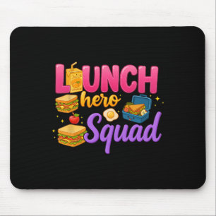 Tillbaka till skolan Lunch Dam Squad Lunch Hjälte Musmatta