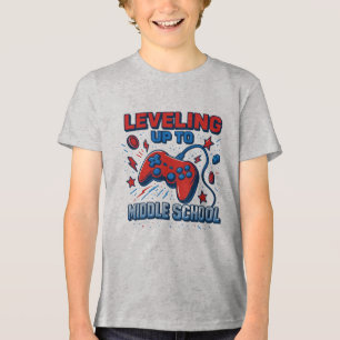 Tillbaka till skolan Mellanstadiet Video Gamer Poj T Shirt