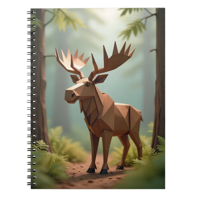 Tillbaka till skolan Origami Älg  Anteckningsbok (Framsidan)