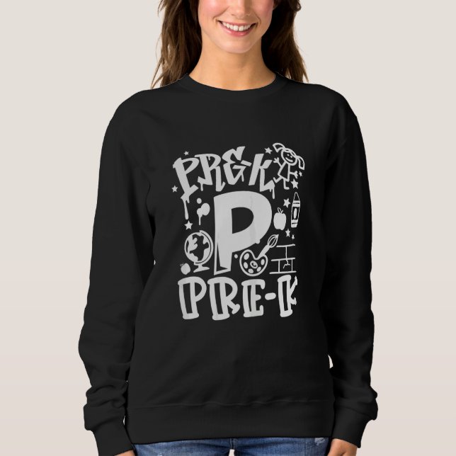 Tillbaka till skolan Pre K Team Lärarinnor Graffit T Shirt (Framsida)