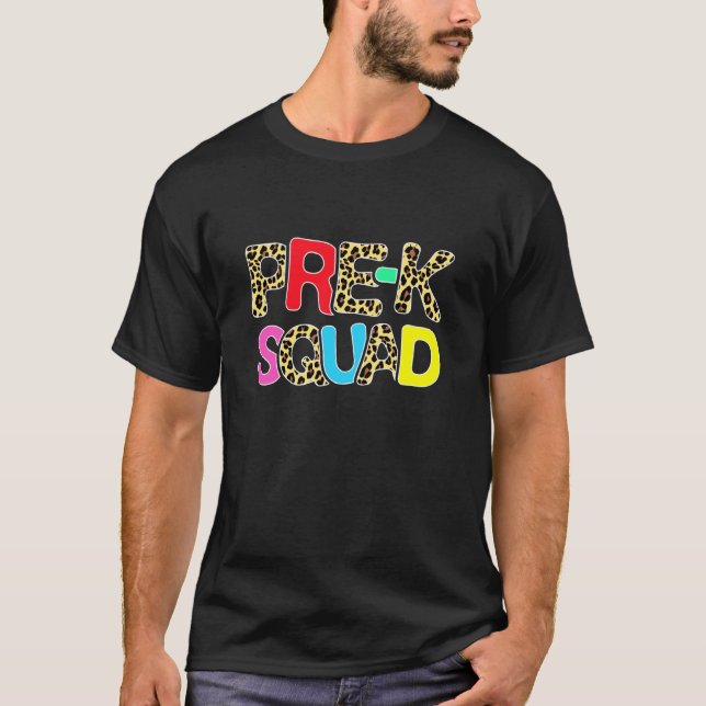 Tillbaka till skolan Pre-K trupp Leopard Förskola  T Shirt (Framsida)
