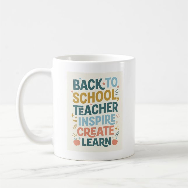 Tillbaka till skolan present till lärare kaffemugg (Vänster)