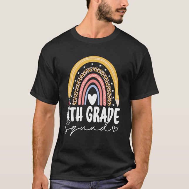 Tillbaka till skolan regnbåge 4:e Fjärde klassens  T Shirt (Framsida)