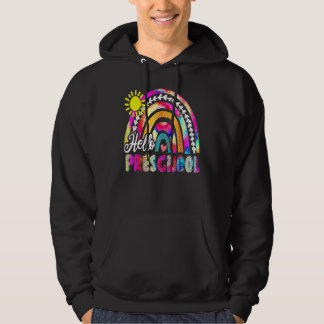 Tillbaka till skolan regnbåge boho tie-dye lärare hoodie