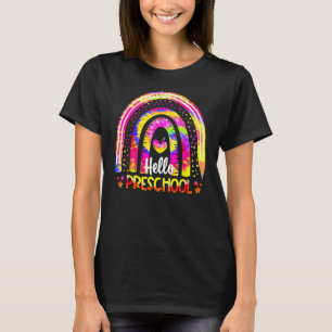 Tillbaka till skolan regnbåge boho tie-dye lärare t shirt