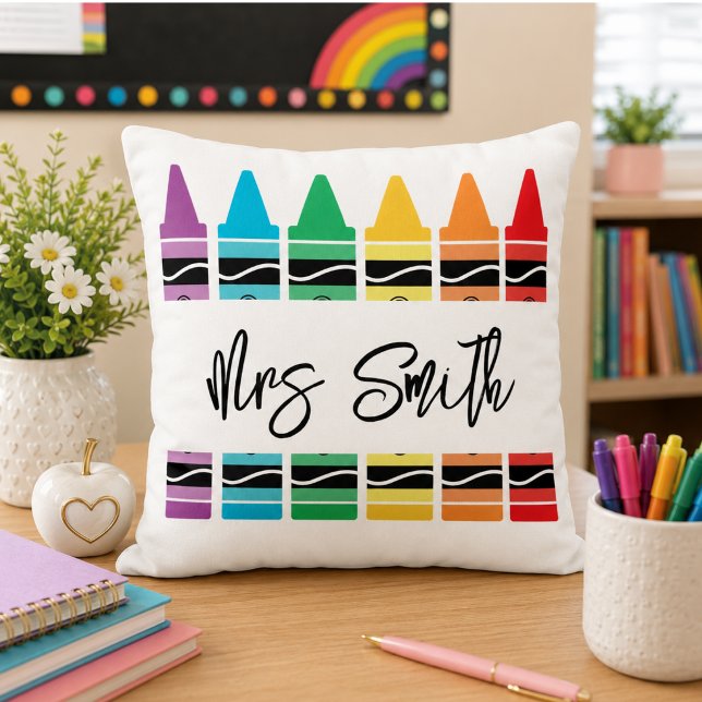 tillbaka till Skolan Regnbåge Lärare Liv Kudde (back School Rainbow Teacher Life Throw Pillow)