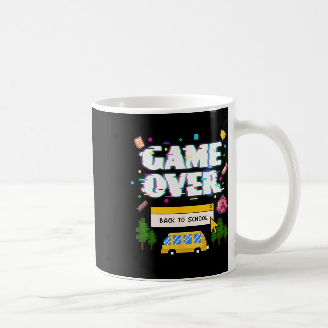 Tillbaka till skolan Rolig Retro Gamer Lärar Elev Kaffemugg (Höger)