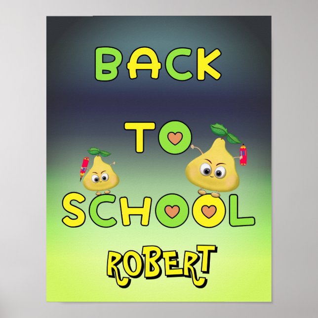 Tillbaka till skolan roliga päron poster (Framsidan)