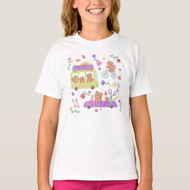 Tillbaka till skolan: Teddy är redo för skolan T Shirt (Framsida)
