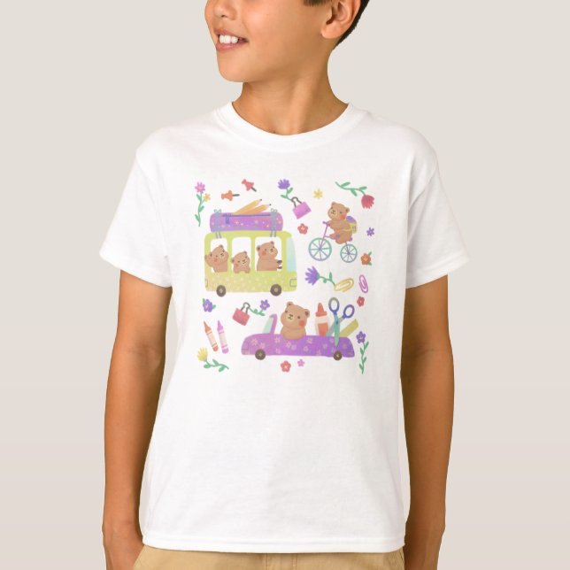Tillbaka till skolan: Teddy är redo för skolan T Shirt (Framsida)