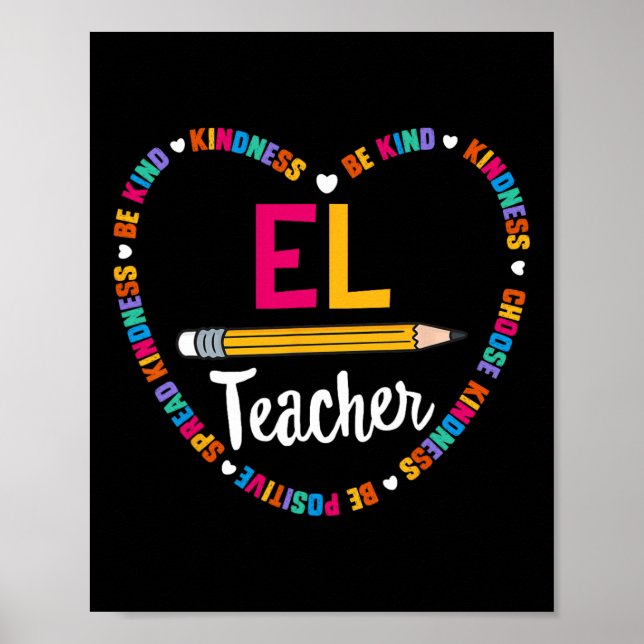 Tillbaka till skolan Tee El lärare engelska elev S Poster (Framsidan)