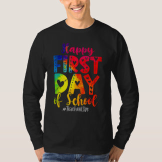 Tillbaka Till Skolan Tie Dye Glad Första Skoldagen T Shirt