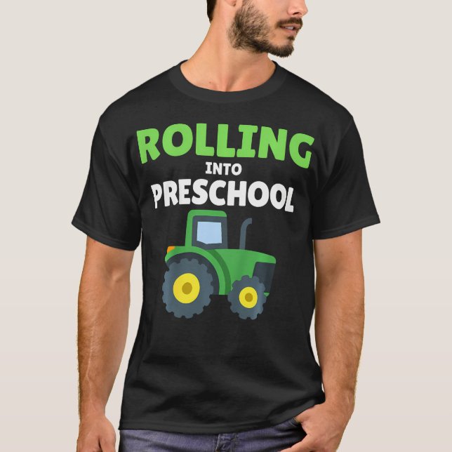 Tillbaka till skolan Traktor Konstruktion Första d T Shirt (Framsida)