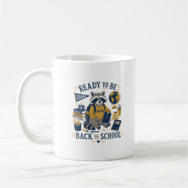 Tillbaka till skolan Tvättbjörn Vintage Estetik Kaffemugg