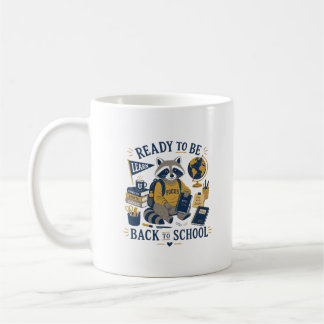 Tillbaka till skolan Tvättbjörn Vintage Estetik Kaffemugg