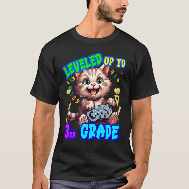 Tillbaka till skolan Uppgraderad 3:e klassens vide T Shirt (Framsida)