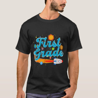 Tillbaka till skolan yttre rymden lärare första kl t shirt