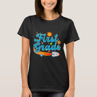 Tillbaka till skolan yttre rymden lärare första kl t shirt