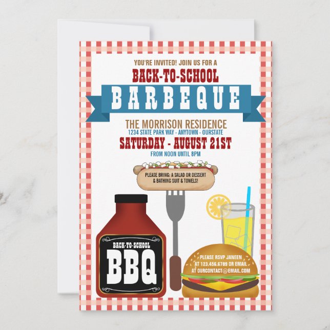 Tillbaka till skolans grillfest inbjudningar (Framsida)