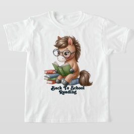 Tillbaka till skolans läsning, häst läs böcker, t shirt