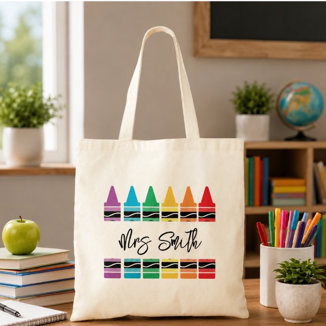 tillbaka till Skolans Regnbåge Lärare Liv Tygkasse (back School Rainbow Teacher Life Tote Bag)