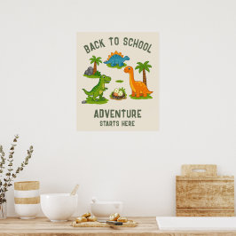 Tillbaka till skoläventyret börjar här Dinosaurie Poster