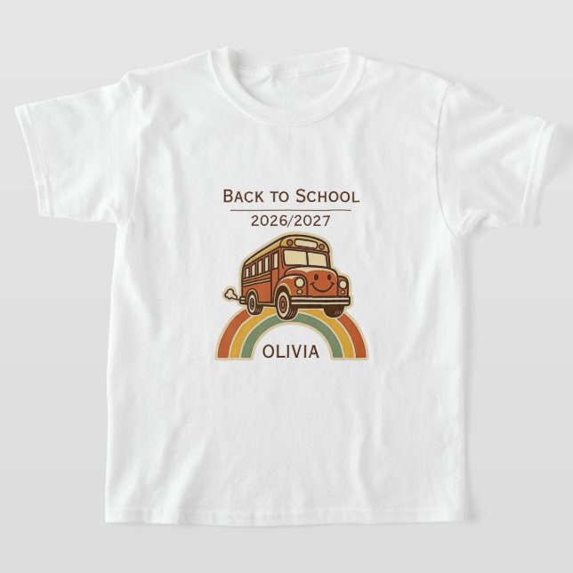 Tillbaka till skolbuss barn t-shirt (Laydown)