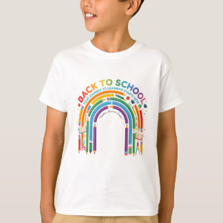 Tillbaka till skolmaterial Regnbåge Lärar Motivati T Shirt