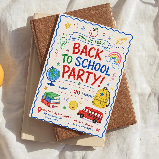 Tillbaka till skolparty inbjudningar (Skapare uppladdad)