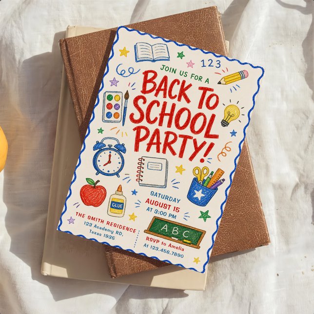 Tillbaka till skolparty inbjudningar (Skapare uppladdad)