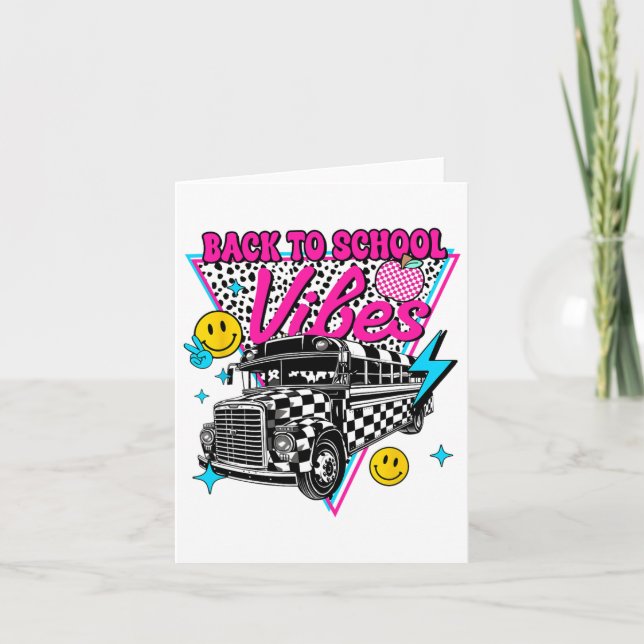 Tillbaka till skolstämning Skolbuss Förberedd lära Kort (Framsida)