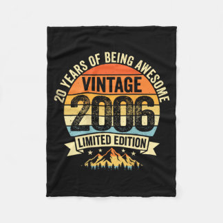 Tillbaka Vintage 20 Födelsedagsdekorationer Män 20 Fleecefilt