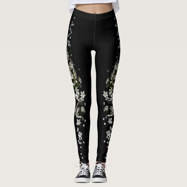 tillbaka vit ros leggings (Framsida)