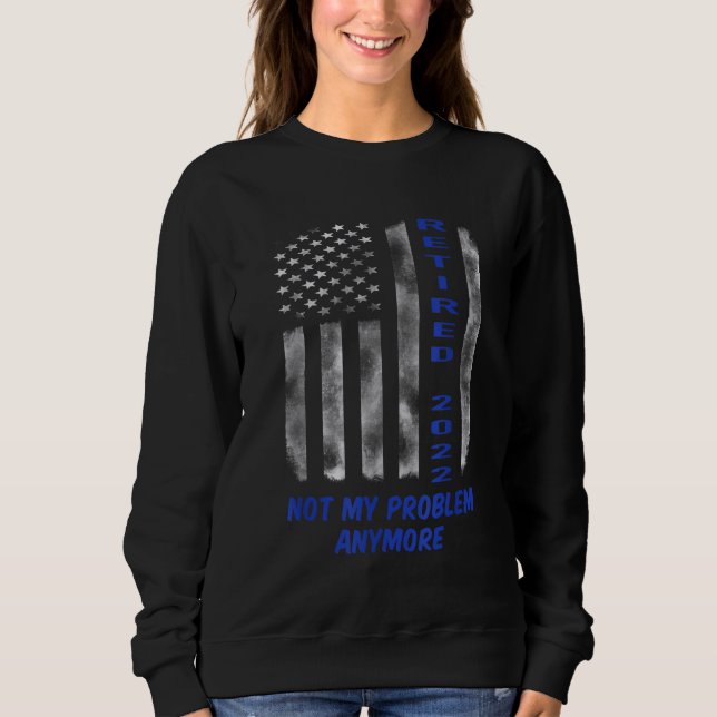 Tillbakadragen 2022 Thin Blue Line American Flagga T Shirt (Framsida)