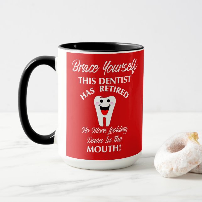 Tillbakadragen Dentist Funny Novelty Pension Graph Mugg (Med munk)