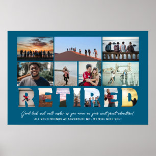 Tillbakadragen fotokollage för medarbetaren Chef P Poster