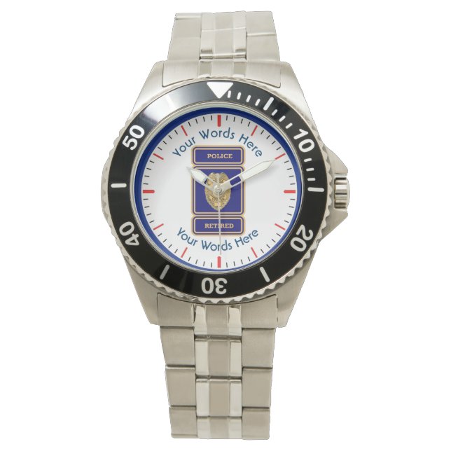 Tillbakadragen polischef Shield Armbandsur (Framsida)