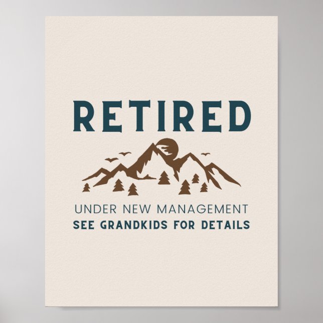 Tillbakadragen under New Management Funny Poster (Framsidan)